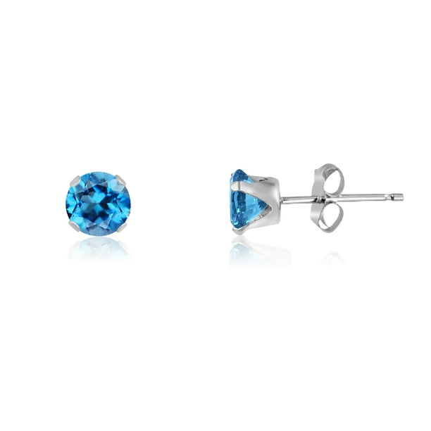 3mm Swiss Blue Topaz Solitaire Fancy Party Wear Stud Earrings 14k Black Gold Over .925 Sterling Silver For Womens Girls Round Clear 3mm Swiss Blue Topaz Solitaire Fancy Party Wear Stud Earrings 14k Black Gold Over .925 Sterling Silver For Womens Girls Round Clear